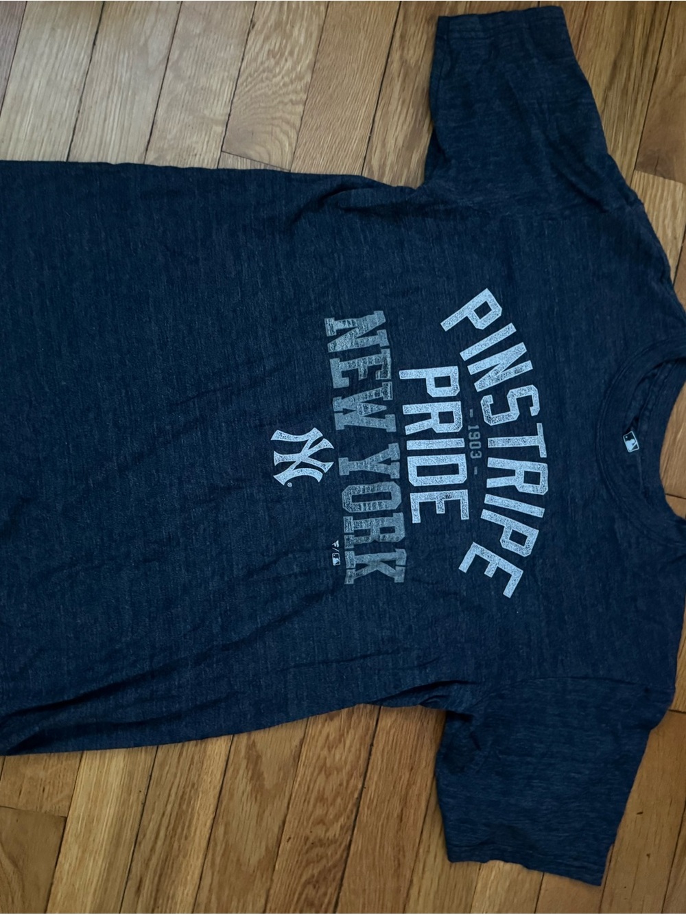 MLB New York Pinstripe Pride Graphic Tee - Navy Heather